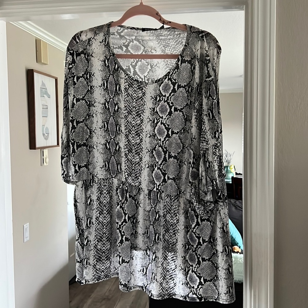 Snake print tunic top